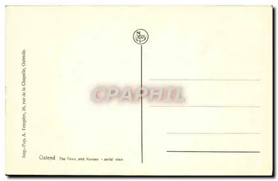 Ostenda — Widok z lotu ptaka miasta i Kurzaala — Rewers