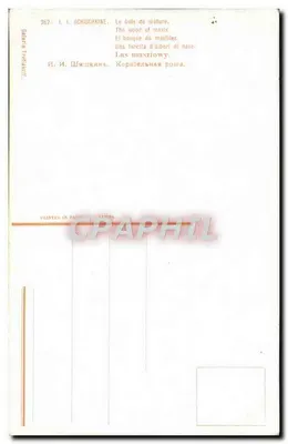 Las sosnowy — obraz I. I. Schischkinego — wydawca Graphphil, nr 362 — Rewers