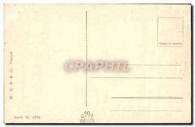 Costa rochosa com navio — pintura — W. R. B. & Co. Viena, série 2781 — Verso