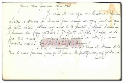 Scena zimowa — Wesołych Świąt — M. D. PARIS — Rewers