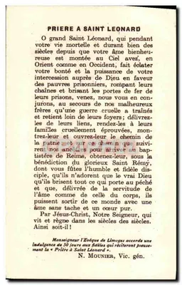 São Léonard liberta os prisioneiros e lhes ensina o caminho da virtude — editor Vertu, número de série não visível — Verso