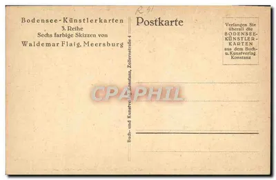 Salemmer Tal — krajobraz wiejski z kościołem — Waldemar Flaig, Meersburg — Rewers