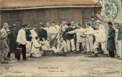 Caserne-Szene — Pitou-Wäsche — Héliotypie Dugas et Cie, Nantes