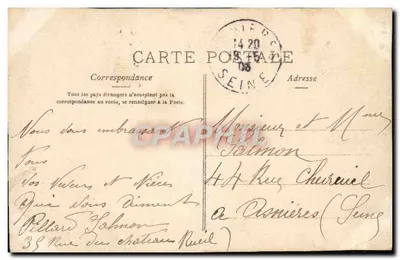 Famille heureuse — scène intérieure avec texte imprimé — éditeur 'D. J. C.' — Verso