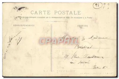Bilhete postal antigo Castelo de Balincourt Fachaada norte — Verso