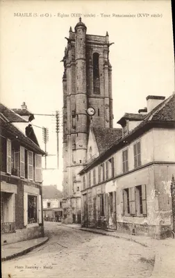 Maule (S.-O.) — Igreja (século XIII) - Torre Renascentista (século XVI) — Photo Rouvray - Maule