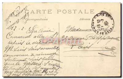 Beaumont-sur-Oise — Barcos-lavadeiras afundados e o Ponte-canté — 1914 — Verso