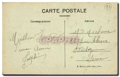 Floresta de Meudon-Clamart — A Fonte Santa Maria — E.M. n°613 — Verso