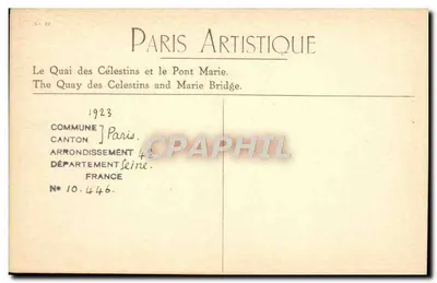 Der Quai des Célestins und der Pont Marie — Paris — Verlag Yvon, Seriennummer nicht sichtbar — Rückseite