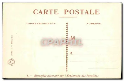Zbiór dekoracyjny na Esplanade des Invalides — Wydawnictwo I.W. Phot. — Rewers