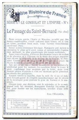 Le Passage du Saint-Bernard — scène historique — éditeur Julien Damo, série G — Rewers