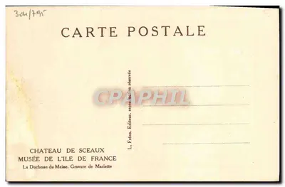 Louise Bénédicte de Bourbon Duchesza Maine — rzeźba Mariette — wydana przez L. Fréon — Rewers