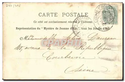 Coroação de Carlos VII — Teatro de Ménil-en-Xaintois (Vosges) — N° 8 — Verso