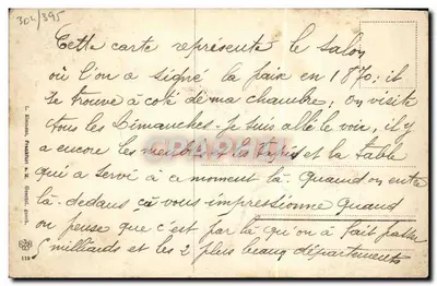 Zakończenie pokoju w Hôtel Schwan, Frankfurt a.M. 10 maja 1871 — rzeźba podpisana Hamann Junker — Rewers