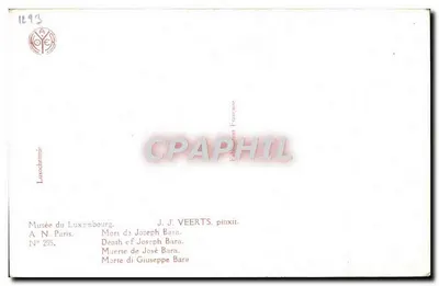 Morte de Joseph Bara — Museu do Luxembourg — J. J. VEERTS pinxit. N° 295 — Verso