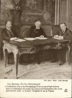 Conferência dos Ministros das Finanças da Triple Entente — M.M. Bark. Ribot. Lloyd George — H. Manuel, Paris, n° 325