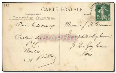 Carro do casamento de Napoleão I — 2 de abril de 1810 — Editor F.D. n° 317 — Verso