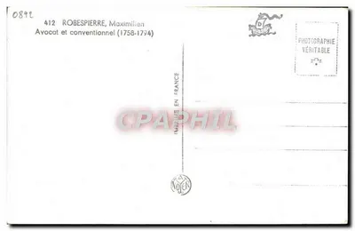 Robespierre, Maximilien — Adwokat i konwencjonalista (1758-1794) — Wydane przez Furne, Paryż, nr 412 — Rewers