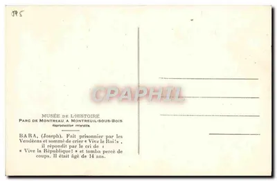 Joseph Barra — Obywatelem 14 lat zginął dla Ojczyzny — Park Montreuil-sous-Bois — Rewers