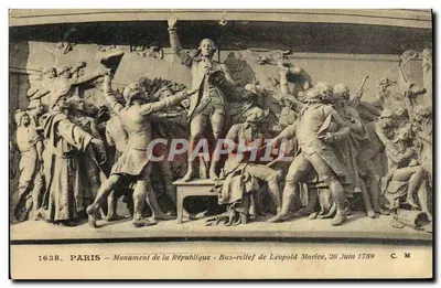 CPA Paris Monument de la Republique Bas relief de la Leopold Morice 20 juin 1789