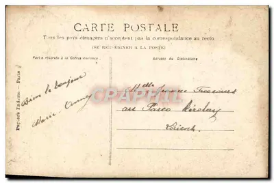 Jeanne D'Alma (La Belle Gabrielle) — retrato em traje de cena — Papier à Paris — Verso