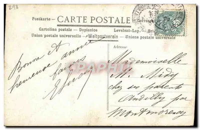 Cena de jardim com três mulheres e um homem — Boa Ano — editor S. n° 0479 — Verso