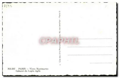 Cabaret do Lapin Agile — Vieux Montmartre — Cie des Arts Photométriques — Verso