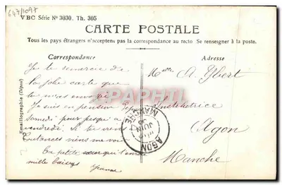 Portret Lekaina — fotograf Boyer, Paryż — seria VBC n°3030 — Rewers