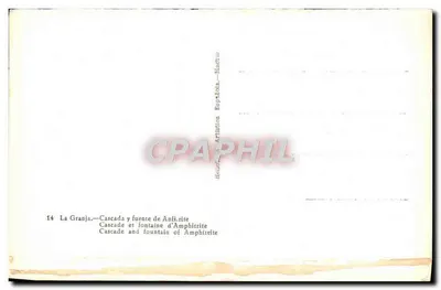 La Granja — Cascada y fuente de Amphitrite — Helipic, Artédica Española, Madrid — Reverso