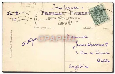 Barcelone — Vue du port depuis l'escollera du Oeste — A.T.V. n°6 — Verso