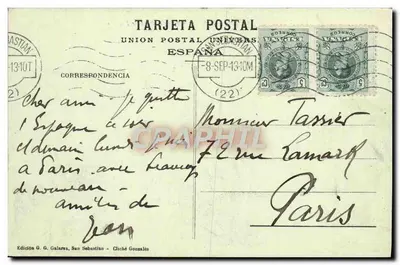 San Sebastián - Vista general desde el monte Igueludo — Edición G. G. Galares, San Sebastián — Reverso