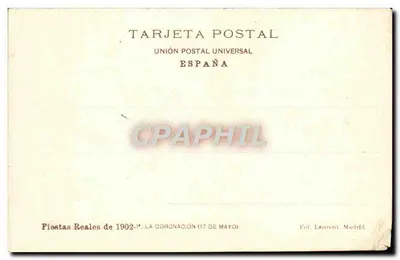 Vintage Postcard Fiestas Reales de 1902 The Coronation — Back