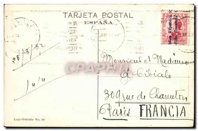 Levilla — Ulica w dzielnicy Sta. Cruz — Lujo-Grabado Nr 58 — Rewers