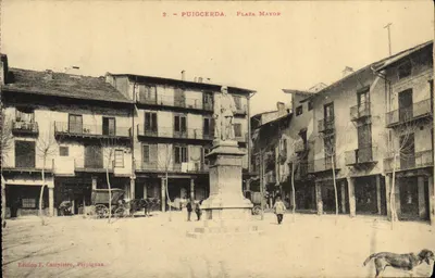 Puigcerdà. Praça Principal — estatua central — Edição F. Campistro, Perpignan