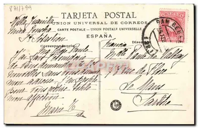 San Sebastián - Calle Urbieta — Union Universal de Correos — Back