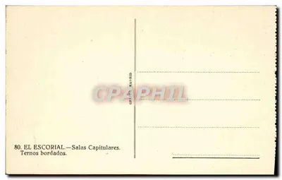 El Escorial — Salas Capitulares — Ternos bordados — Verso
