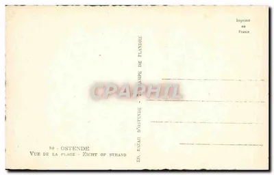 Ostende — Vista da praia — Éd. Bazaz d'Ostende, n° 30 — Verso