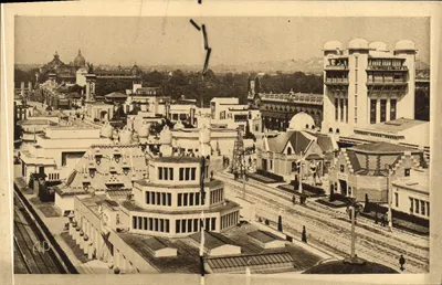 Paris - Exposition des Arts Décoratifs — Vue panoramique vers le Pont Alexandre-III — E. Papeghin, 24, rue des Petites-Écuries, Paris