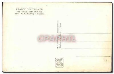 Exposition Internationale Paris 1937 — Pavillon de l'Inde Française — Éditeur CH — Verso