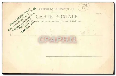 A Seine e o Ponte do Alma — Exposição Universal de 1900 — Casa LEJEUNE, Costureira, 8, Boulevard dos Italianos, PARIS — Verso