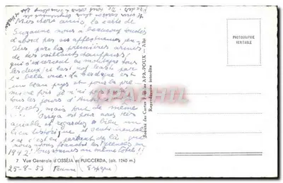 Ogólny widok Osséja i Puigcerda (wys. 1240 m) — APA — n°7 — Rewers