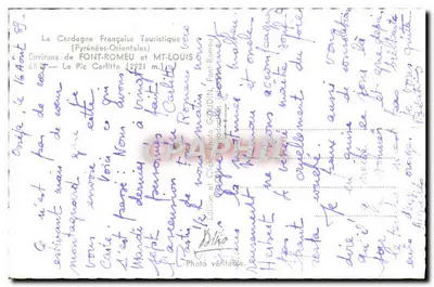 Wzgórze Pic Carlitte — Okolice FONT-ROMEU (2921 m) — La Cordagne Française Touristique — Rewers