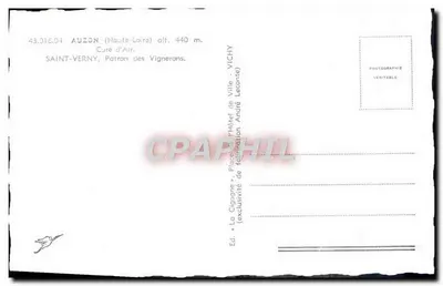 Bilhete postal moderno Auzon Care d'Air Saint Verny Patron Des Vignerons — Verso