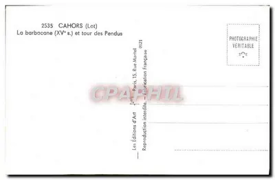 Cahors (Lot) — A Barbacana (século XV) e torre dos Enforcados — Les Éditions d'Art — Verso