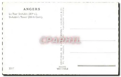 Angers — La Tour St-Aubin (12. Jahrhundert) — Verlag Estel, Nr. 2217 — Rückseite