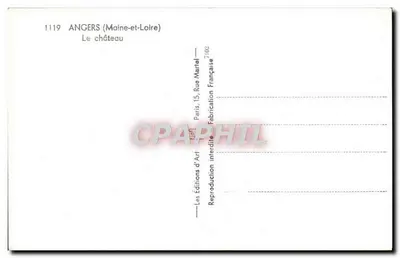 Angers (Maine-et-Loire) — Zamek — Éditions d'Art — Rewers