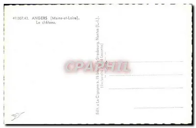 Angers — O Castelo — Edit. « La Cigogne » — Verso