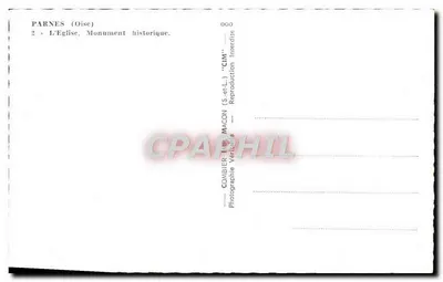 Parnes (Oise) — La chiesa, Monumento storico — Combier & Macon, n° 000 — Verso