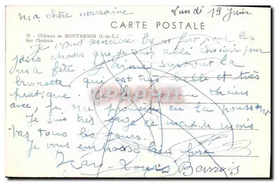 Zamek Montresor — na Indrois — wydawca Cim, nr 31 — Rewers