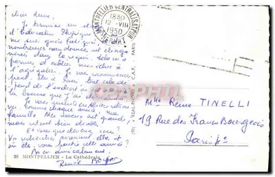 Montpellier — Katedra — widok jej wież i portalu — wydawca REAL-PHOTO, nr 80 — Rewers